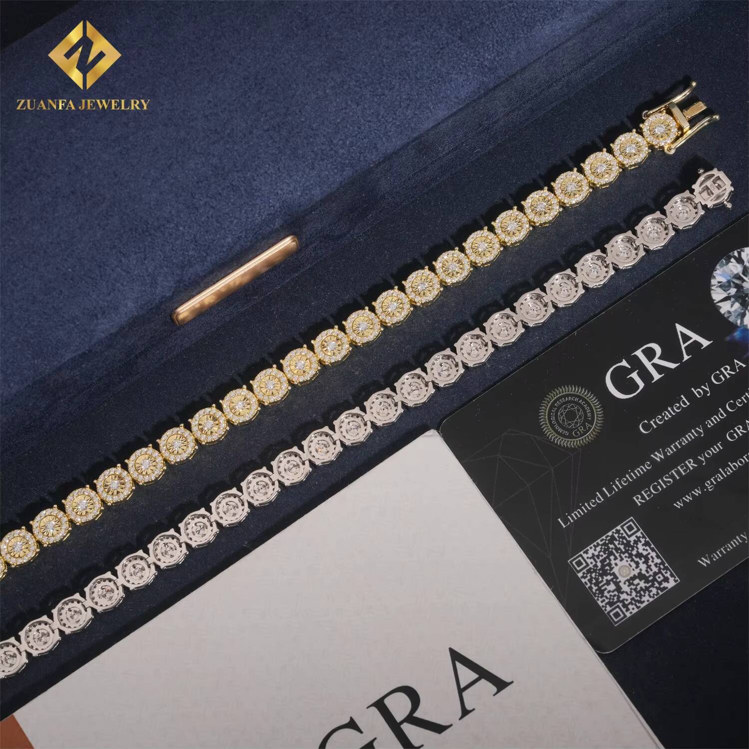 Elegant 68mm Round Fully Iced Out Moissanite Diamond Bracelet for Women 925 Silver Fine Jewelry Hip Hop Moissanite Bracelet