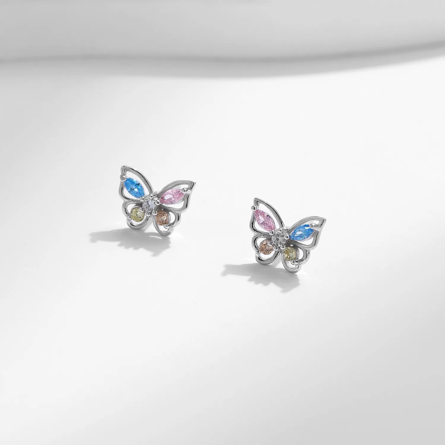 Y2K Colorful Butterfly Earrings 925 Pure Silver Exquisite Earrings Womens Party Jewelry Surprise Gift 250407