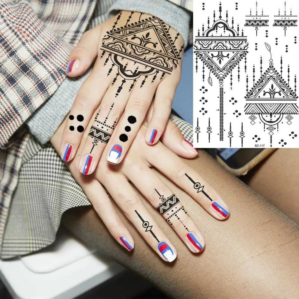 Lotus Henna Mandala chest temporary tattoo womens underwear adult butterfly turtle lion fake tattoo sexy waterproof tattoo W250410