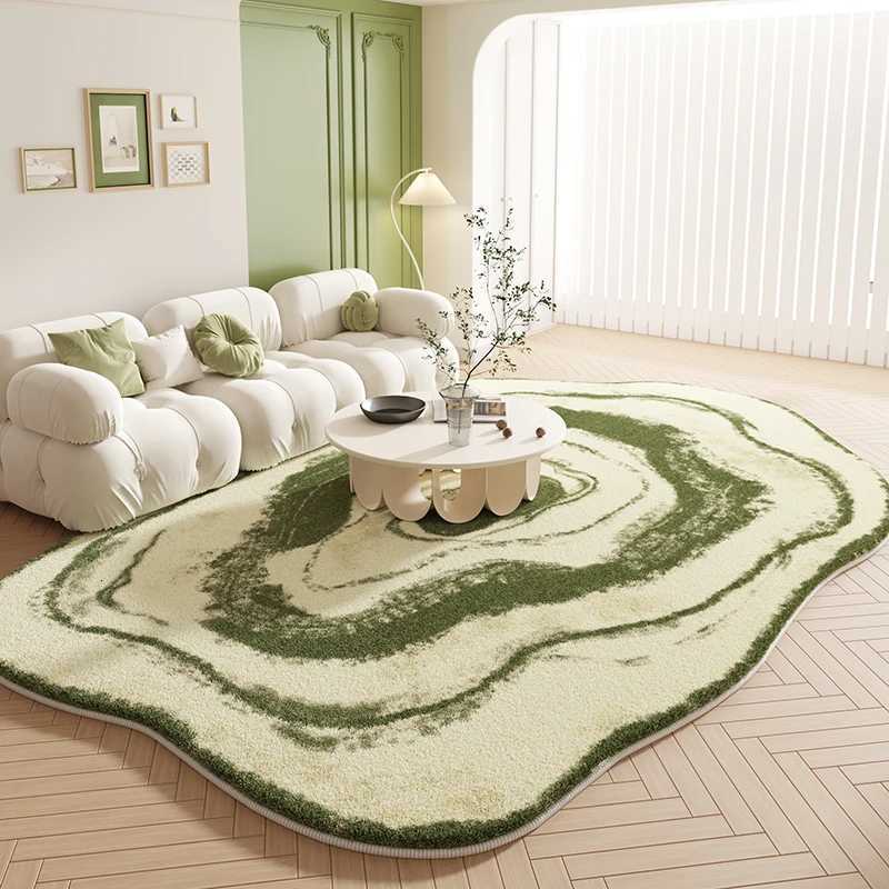 Cream Style Bedroom Decor Carpet Irregular Shapes Carpets for Living Room Thick Anti-slip Bedside Floor Mat Home Fluffy Soft Rug Y251110