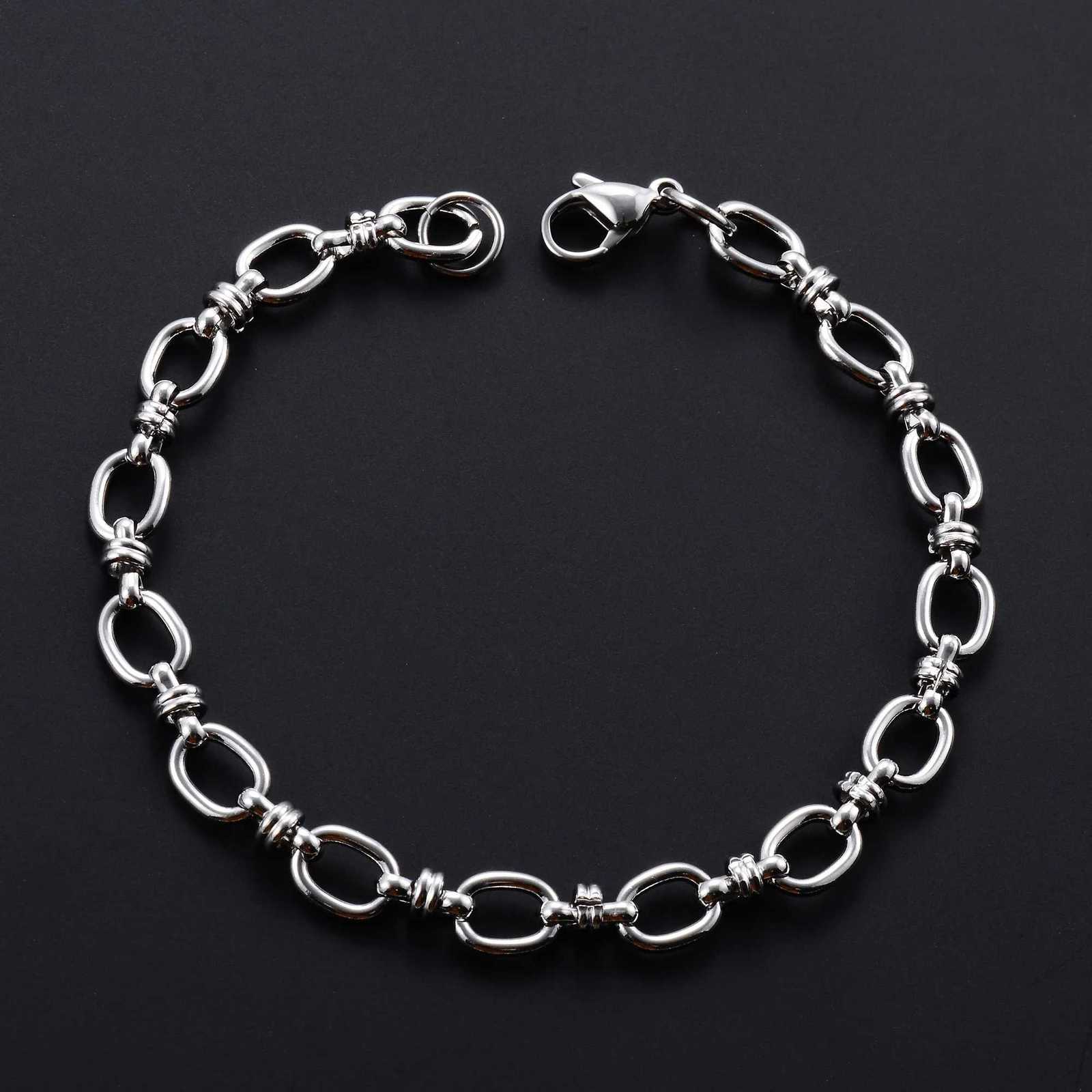 65mm Punk Handmade Stainless Steel Bracelet Link Oval Chain for Women Men Rock Boy Hand Chain Wristband Anklets Metal JewelryT251110