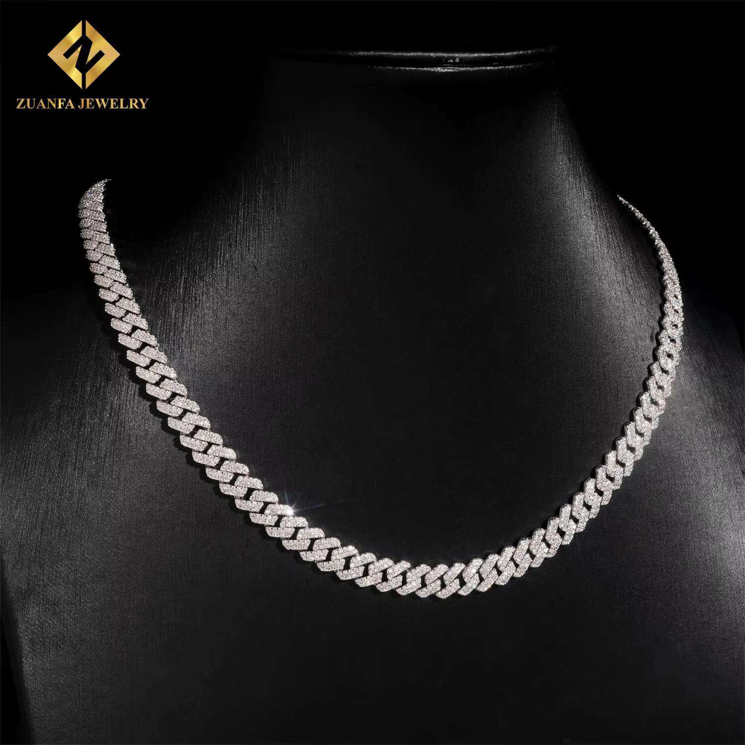 Pass Tester Sier Fine Jewelry Ice Out 8mm Bracelet Hip Hop Silica Cuban Chain