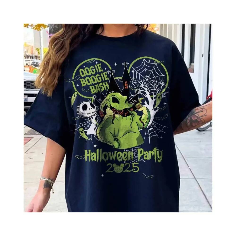 Ddmytues Christmas Bash 2025 Party Halloween Women Shirt Let's Oogie Boogie Tee Villains Nightmare Before Gift