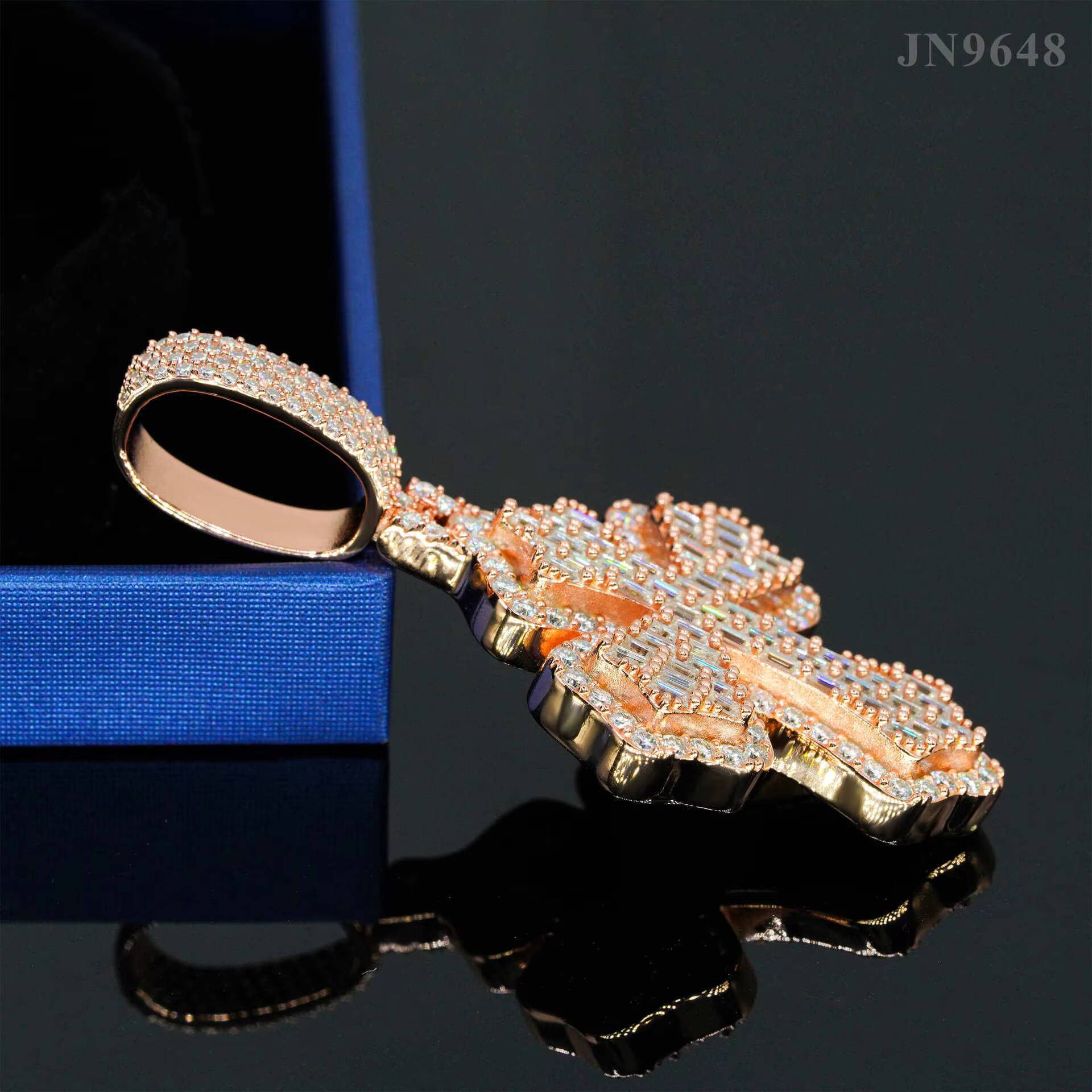 VVS Moissanite Diamond Cross Pendant Necklace 925 Silver Gold Plated Hip Hop Style New Luxury Collection