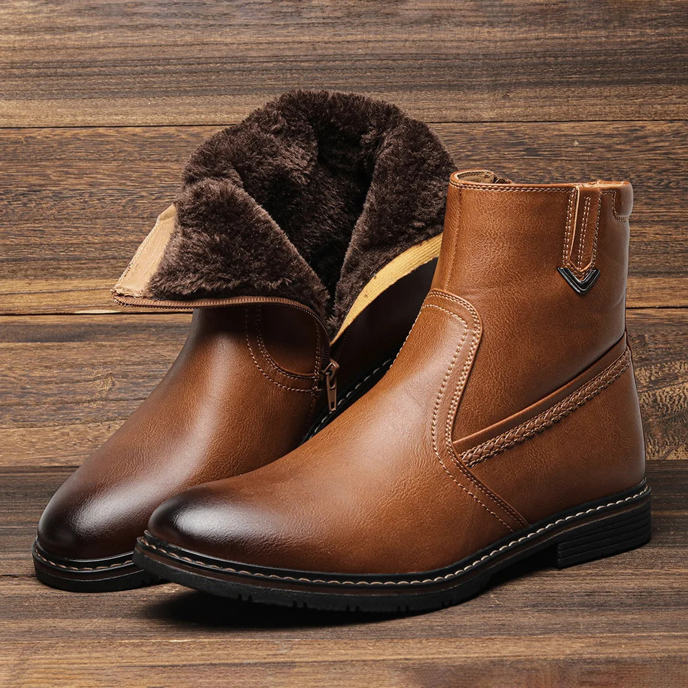 Men Winter Boots Vintage Ankle Warm Mens Winter Shoes 5278 251107