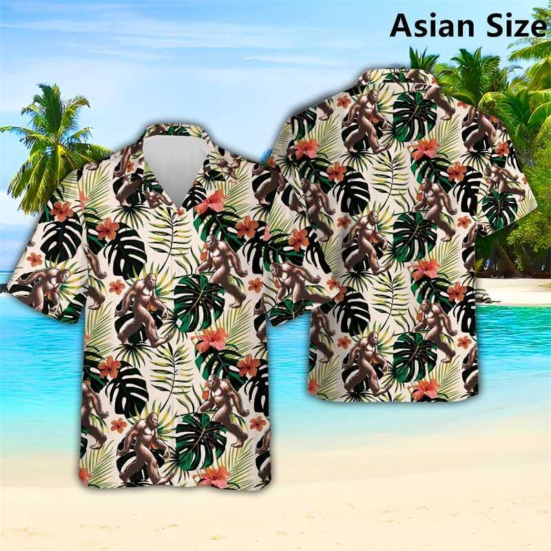 Fashionable Shape Hawaiian Mens Shirt Summer Trend Collar Button 3D Printed Shirt Cool Street Clothing Oversized CHIldrens Shirt X250410