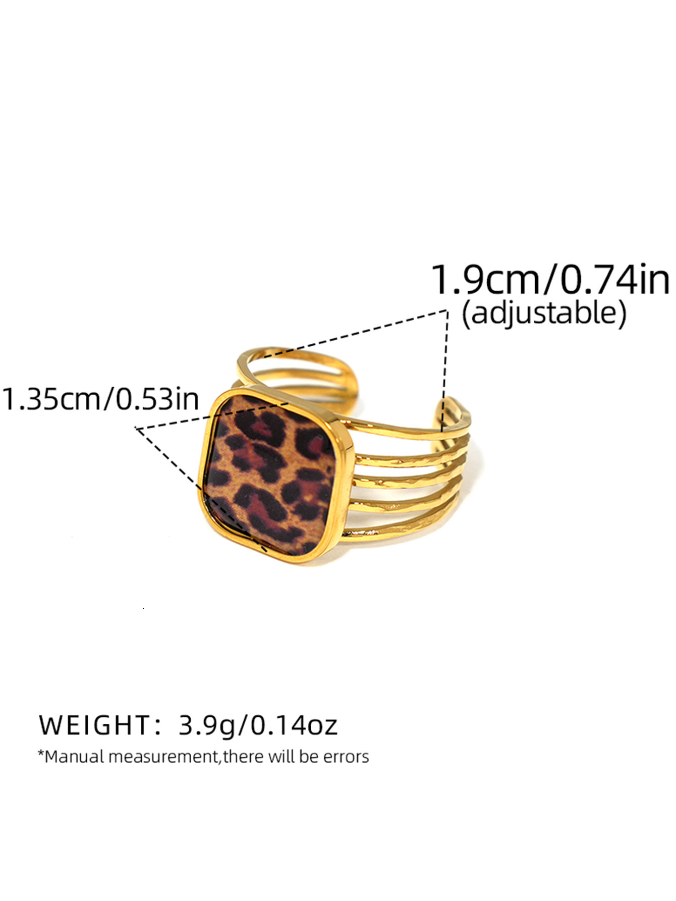 Cross-Border Hot-Selling Jewelry Stainless fashion ring Steel 18K Leopard Print Ring Designer Ring for Women Niche High-End Light Luxury Open Ring Who