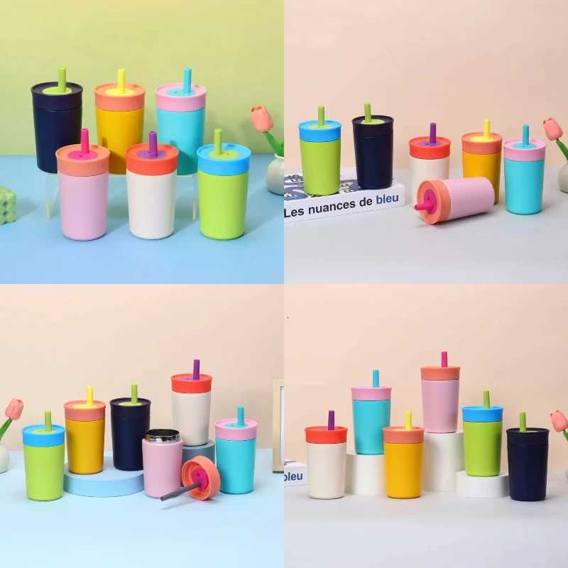 Fashionable cup 12oz Coffee Cup Small Capacity Stainless Steel Insated Cup with Straw Car Cup Water Bottle Thermos Bottle Y251110