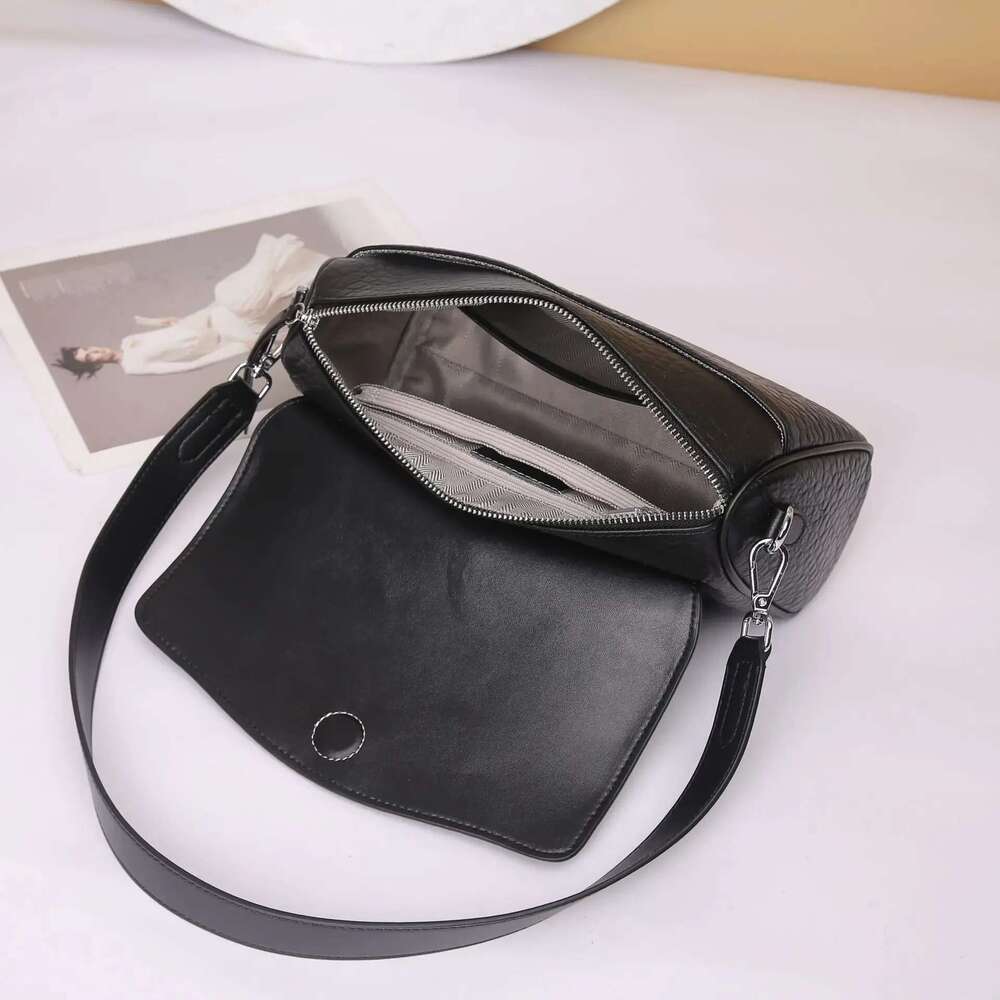 Bubble-Textured Genuine Leather Crossbody Bag - Chic & Timeless Shoulder Purse For Women, Everyday Essentials Carrier