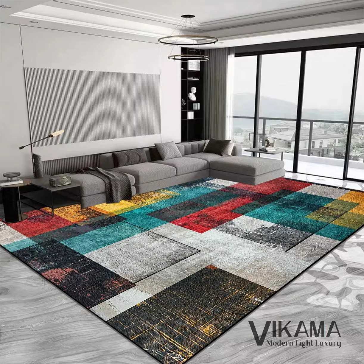 VIKAM Abstract Art Light Luxury Carpet Living Room Home Bedroom Sofa Area Decoration Soft Non slip Washable Floor Mat Y251110