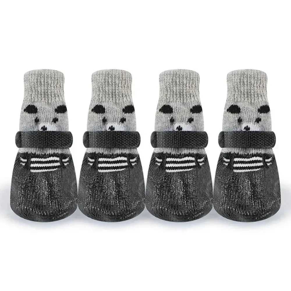 New Arrival Winter waterproof shoes socks pet anti slip dog rain boots socks warm rubber socks dog knitted socks pet supplies Z250409