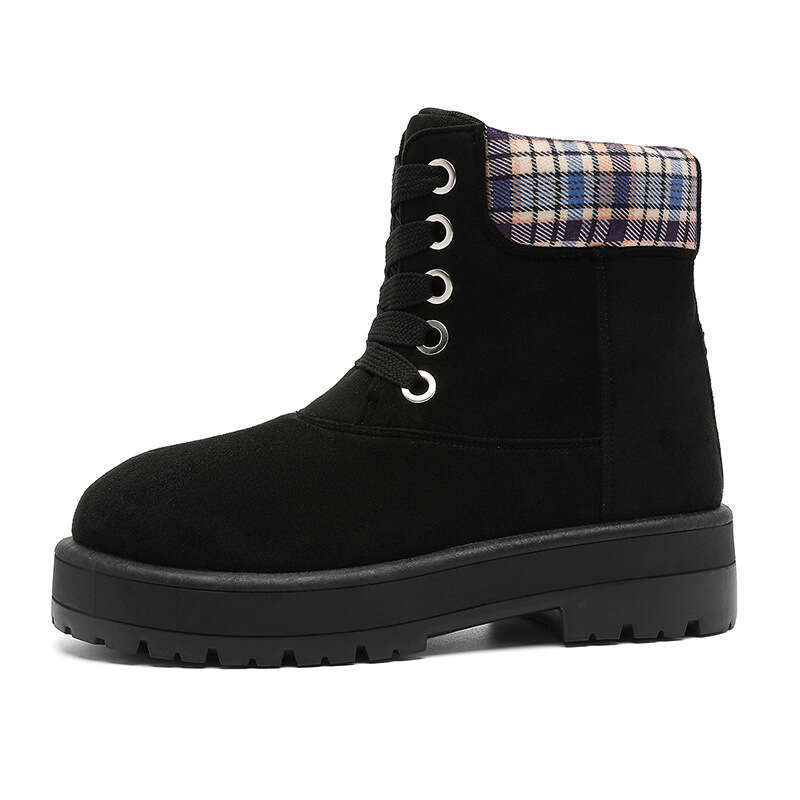 Petite 5cm Autumn Winter Outdoor Casual Martin Men Leather Round Toe Stylish Slim Fashion Short Boots YZ06