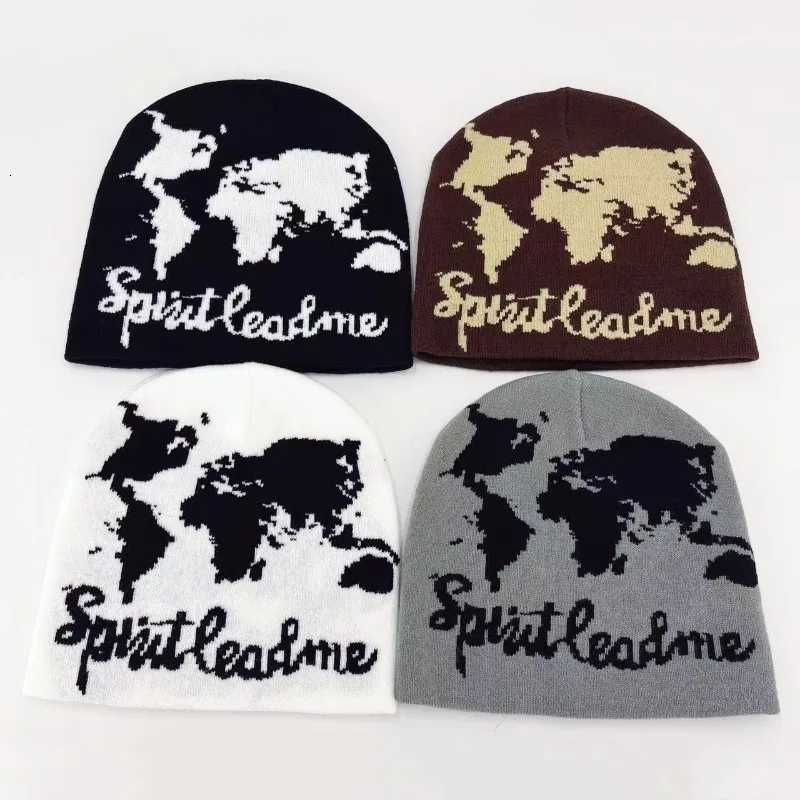 1pc Earth Letter Beanies Hats for Men and WomenWarm Vintage Hip Hop Personal StreetwearSuitable for Winter HalloweenpartyXJ251110