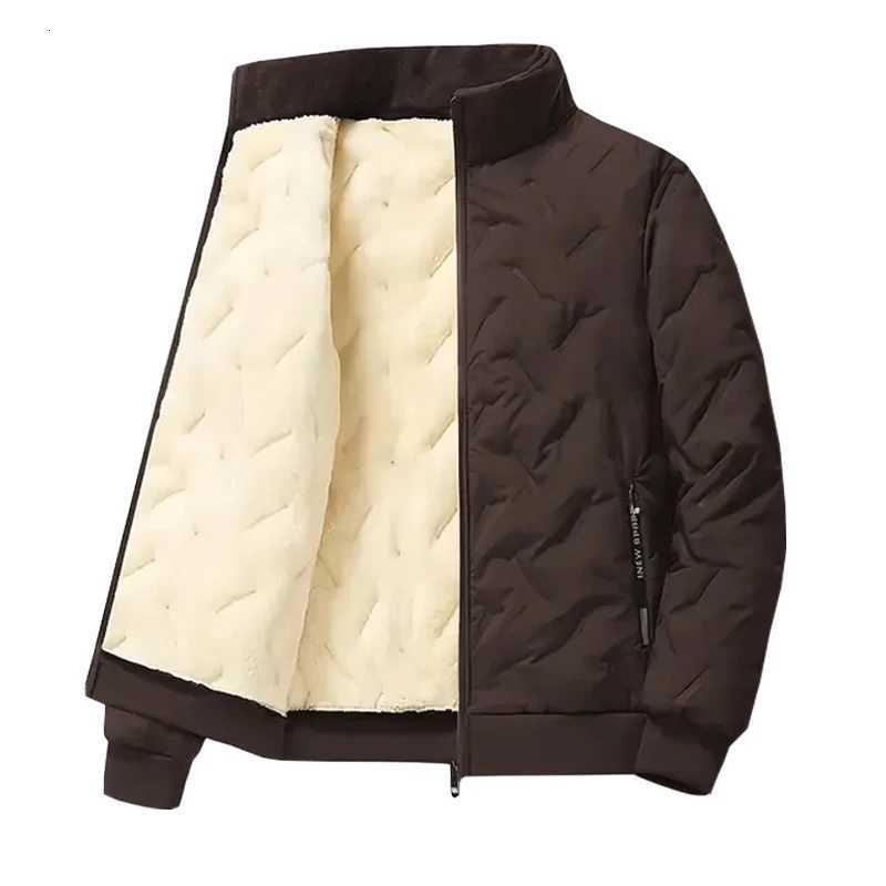 Mens autumn and winter sports suit stand collar casual cardigan jacket outdoor thick warm cotton jacket and pants two-piece set W251110