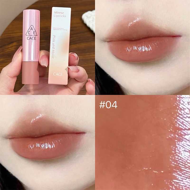 CACE 5 Colors Mirror Lipstick Hydrating Lip Stain Long Lasting Moisturzing Mirror Glass Lipstick Makeup Lip Tint Korean CosmeticT251110
