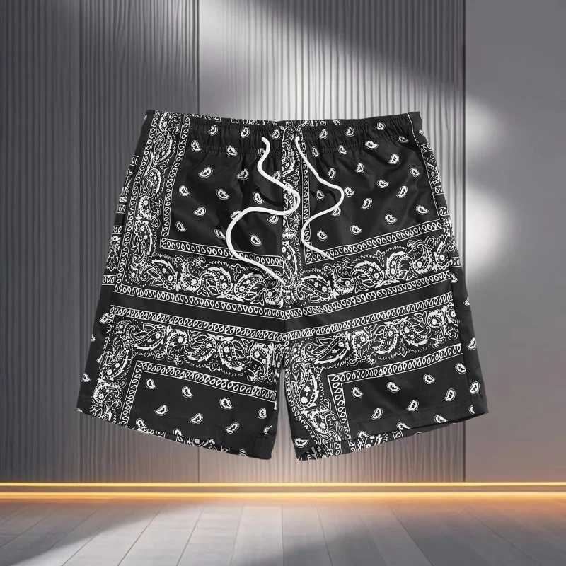 Trend Bandana Graphic Beach Shorts Mens Summer Fashion 3D Printed Swimming Shorts Loose Casual Street Clothing Hawaiian Shorts X2504101