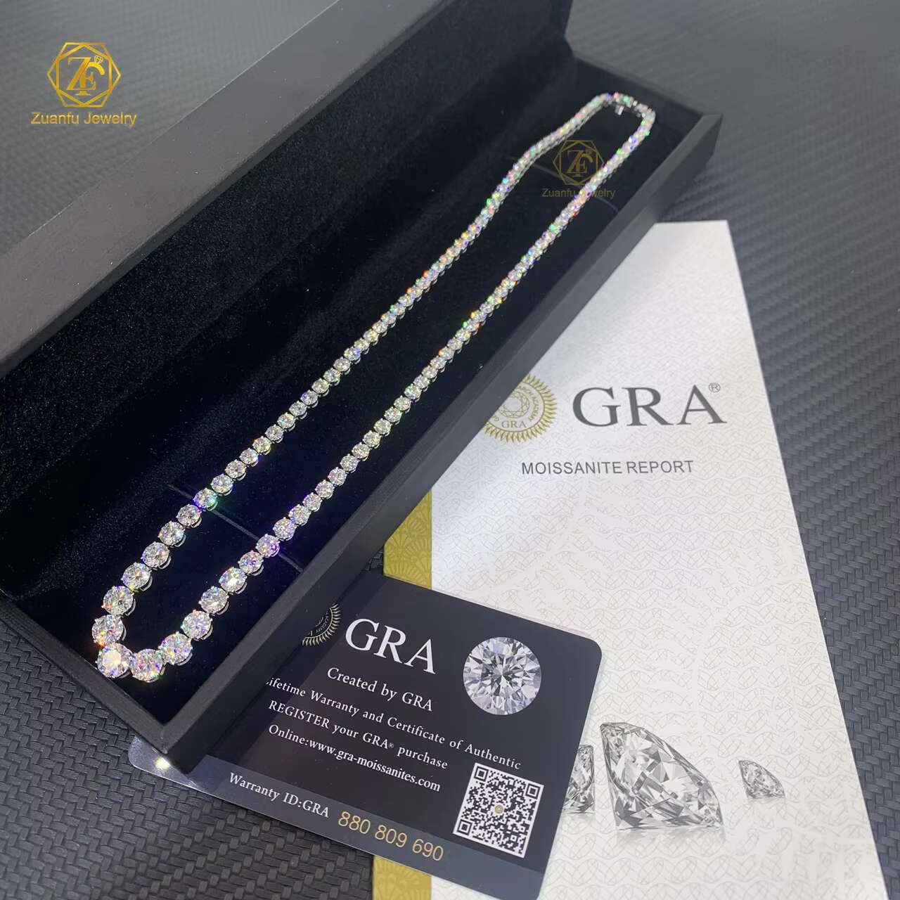 S Belt 2.9-6.5mm Scale Necklace D VVS Silicon Tennis Chain
