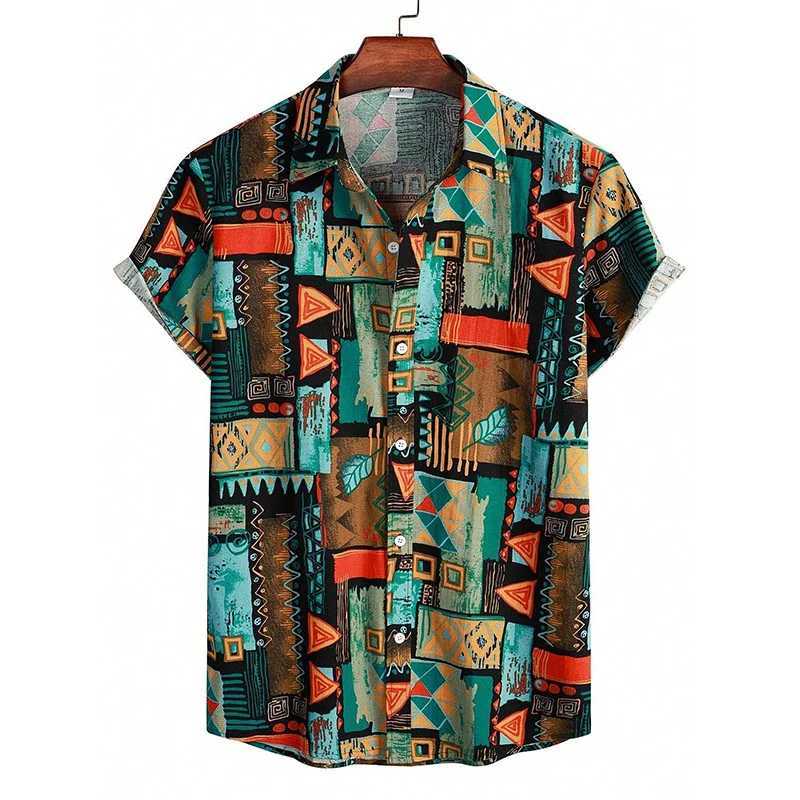 Summer 3D Graffiti Printed Mens Shirt Fashion Street Clothing Long Sleeve T-shirt Unisex Hawaiian Shirt X250410