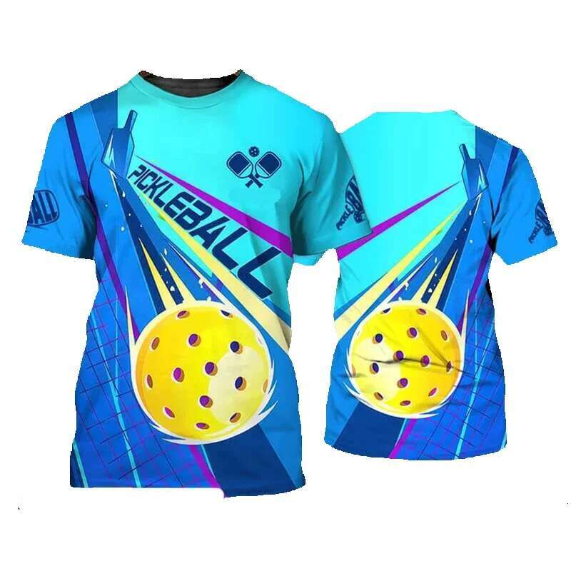 Pickleball men's team sportswear round neck short sleeved cool and design fashionable outdoor T-shirt top