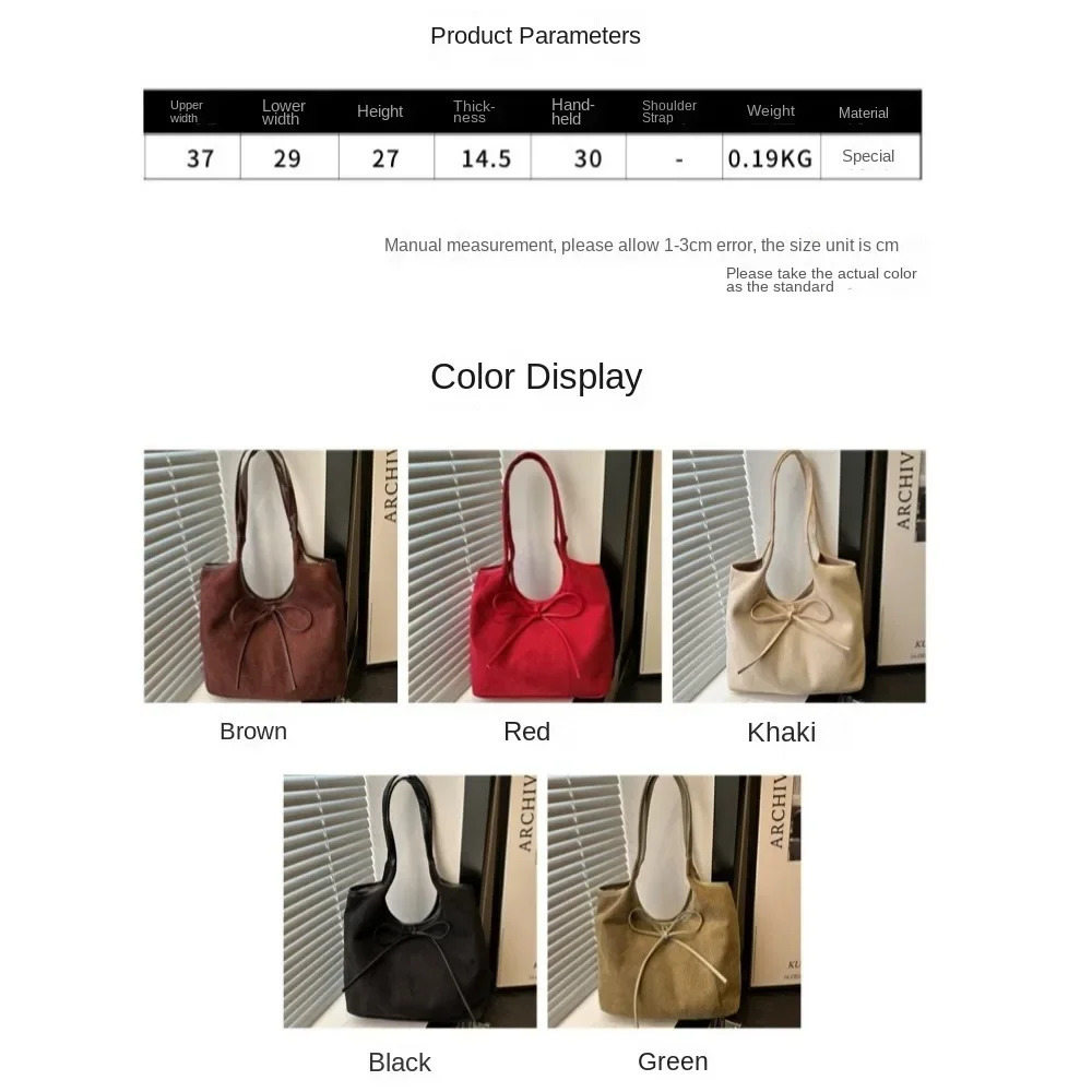 Fashion Popular Bow Shoulder Bag Large Capacity Temperament Tote Bag Underarm Bag Women R251110