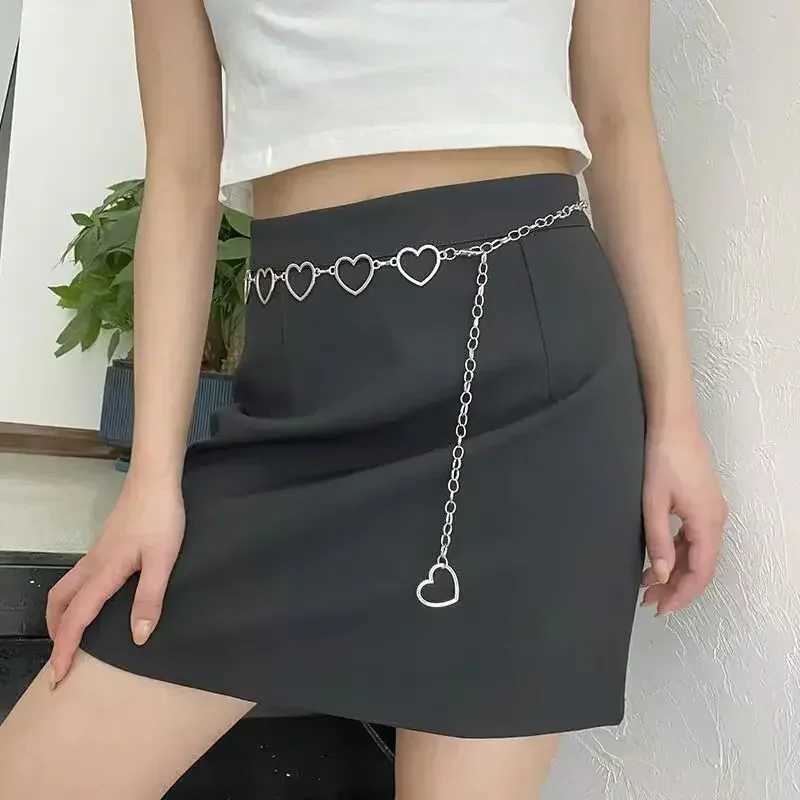 Metal belt paired with exquisite dress shirt pocket skin decorative belt pants chain simple and fashionable X250410