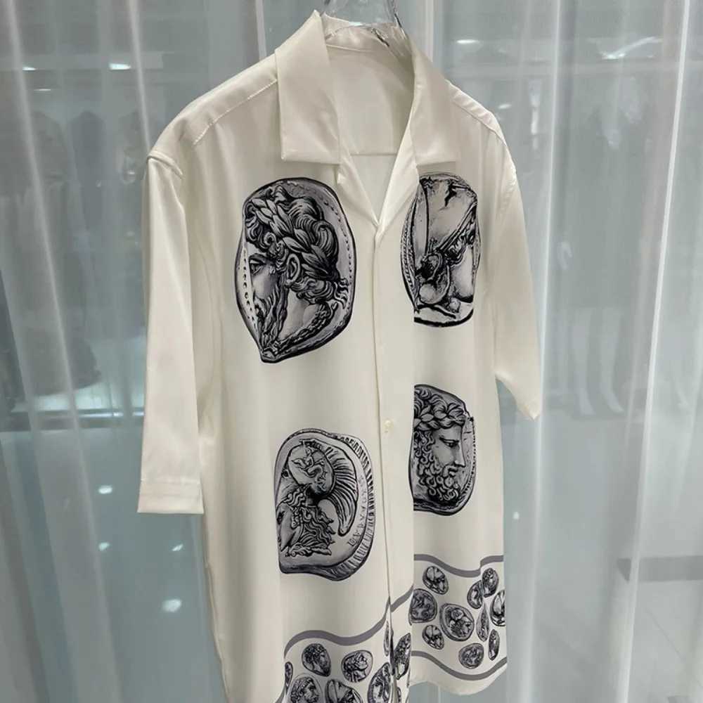2024 Spring/Summer New Casual Fashion Youth Travel Fashion Digital Printing Mens Short sleeved Shirt X250410