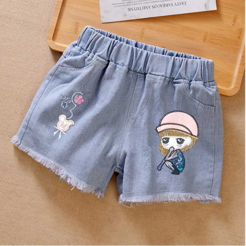 Girls Summer Jeans Heart Pattern Girls Short Jeans Latest Childrens Jeans Casual Sled Childrens Clothing 4 6 8 10 12 14 Years Old Z250410