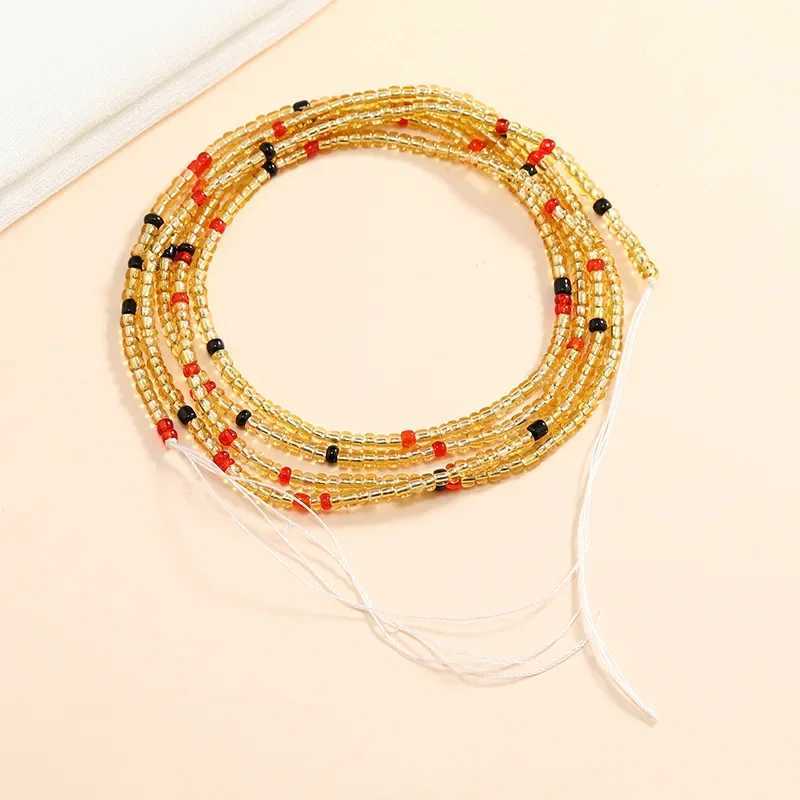 Adjustable lace waist belly chain African girls body summer bohemian jewelry accessories color waist bead needle X250410