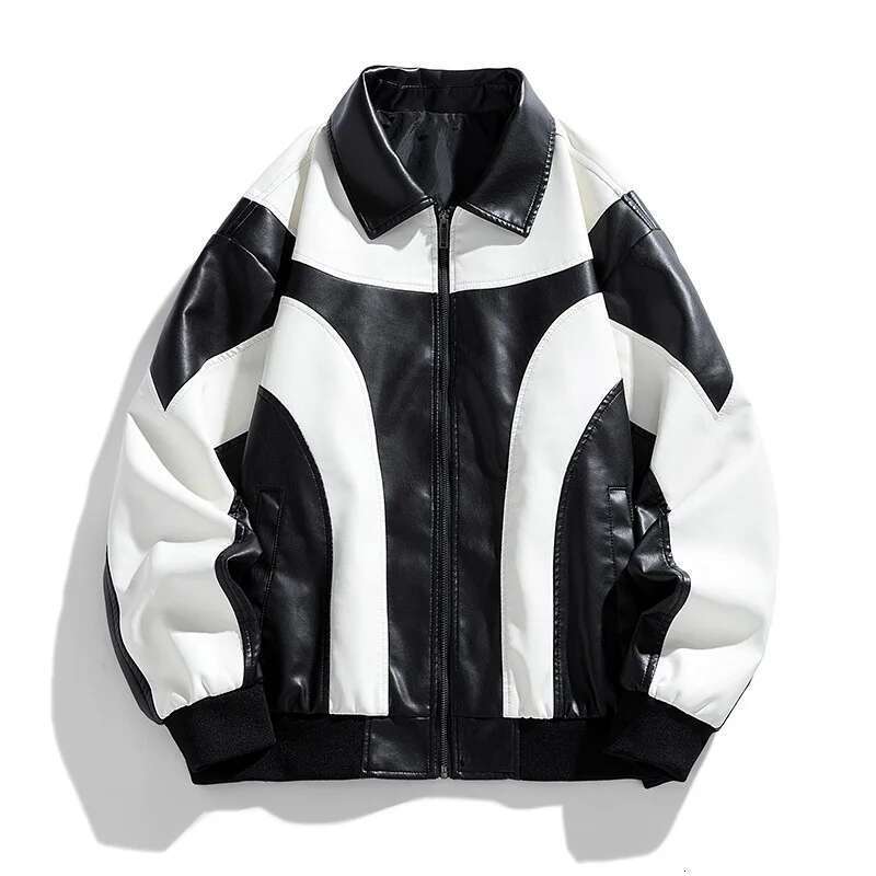 Men Varsity Autumn Women Fashion Baseball Jacket Leather Sleeve Motorcycle Coat Button College Red