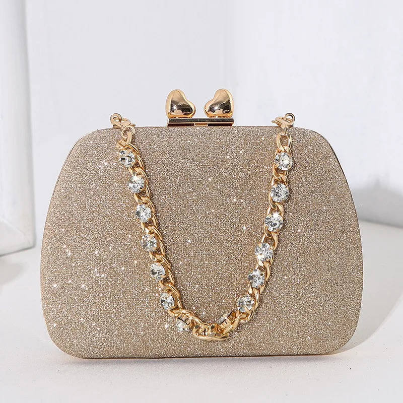 Premium Textured Square Box Dinner Bag Diamond-encrusted Handbag Banquet Clutch Bag Messenger Womens Bag Hand Bag R251110