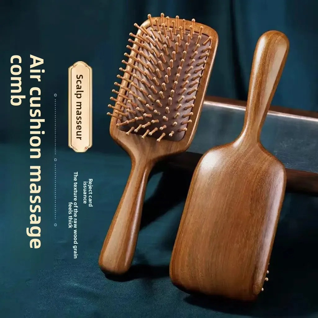 Large Size Airbag Massage Comb Sandalwood Ladies Special Meridian Brush Home Use Scalp Massage Comb Professional Salon Hairdress 251107