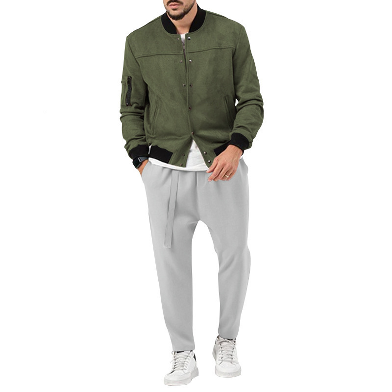 2024 Mens Set Spring and Autumn Fashion Personalized Casual Pants Trendy Jacket Top