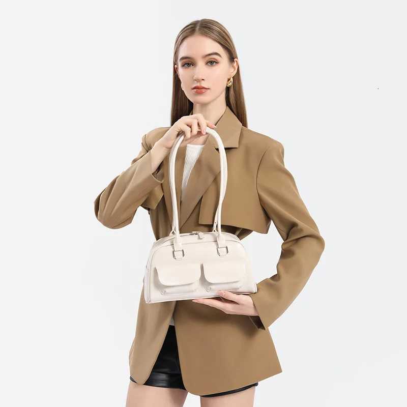 Lux Trendy Street Standoil Korean INS Style Bowling Box Handbag for Women Boston Tote Bag Pu Leather Bag Female Accessory K251110