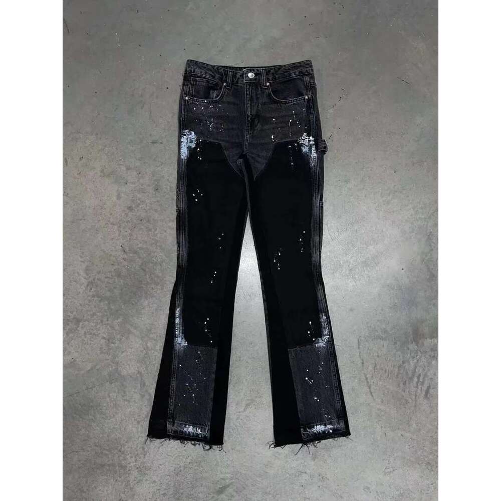 Punk High Street Raw Edge Micro-Trumpet Skinny Jeans Men Y2k Pants 2024 New Biker Rock Style Low-Rise Stretch Or Length Pants