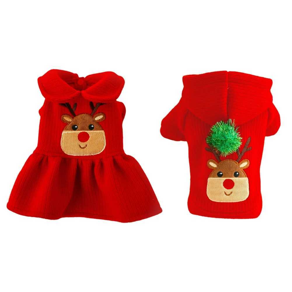Christmas Pet Dog Skirt Dress Pet Hoodies Sleeveless Solid Color Fashion Red Pet Skirt Dog Breathable Clothes Pet Supplies J251110
