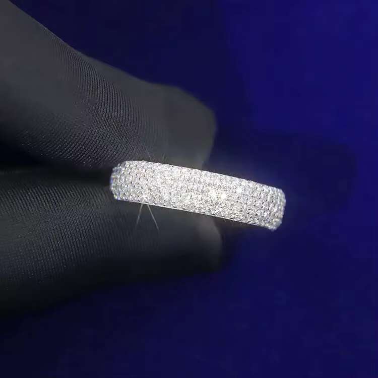 Hiphop Fashion Jewelry VVS Moissanite Sterling Silver 925 Iced Out Custom Rings Cuban Jewelry Ring for Men