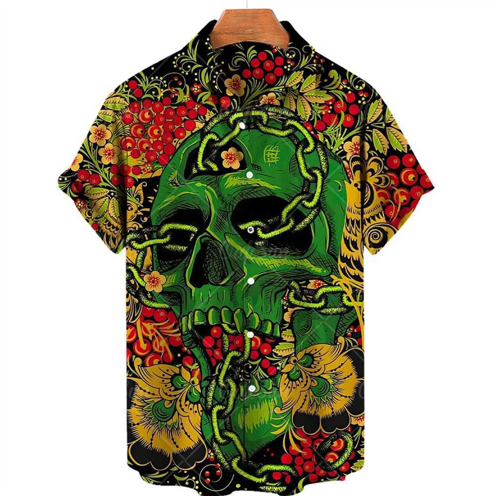 Male designer Hawaiian shirt short sleeved collar fashionable streetwear 3D printed XS-5XL hip-hop casual retro clothing X250410