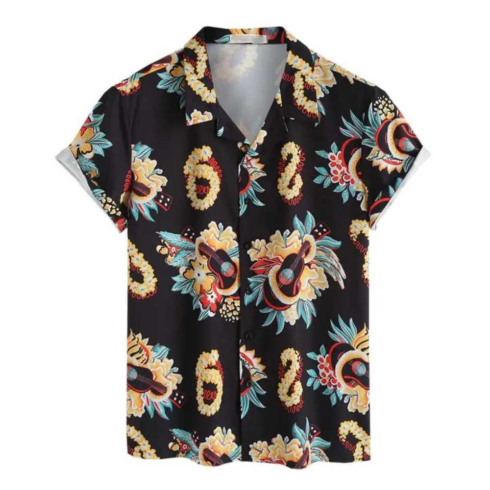 Simple mens 3D printed retro fashion top loose and oversized daily casual short sleeved comfortable clothing X250410