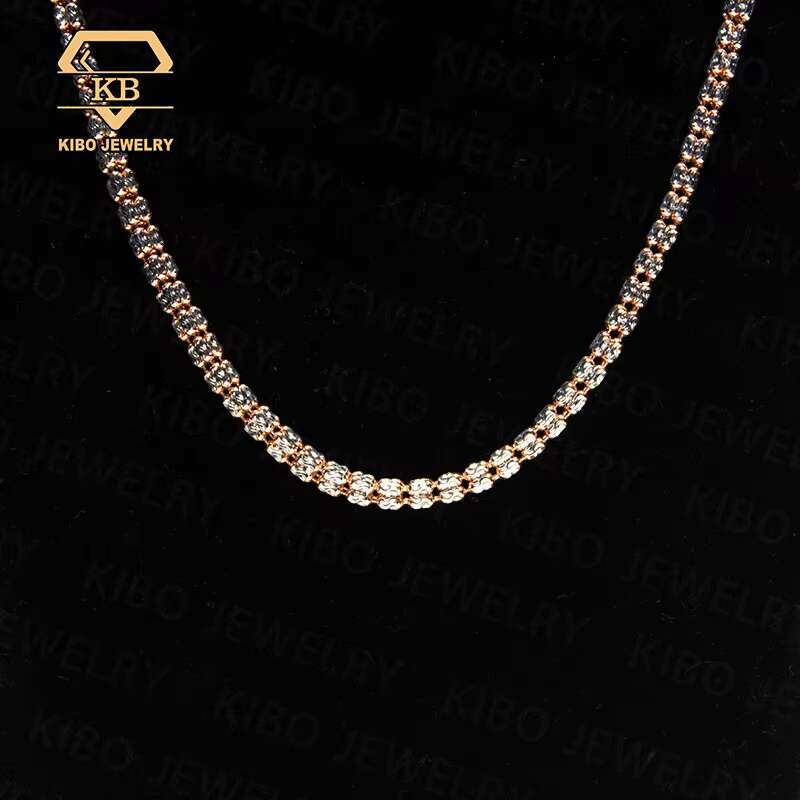 Hip hop Shining S Pure Sier Men's Regular Cut Ice Tennis Ball Chain Necklace