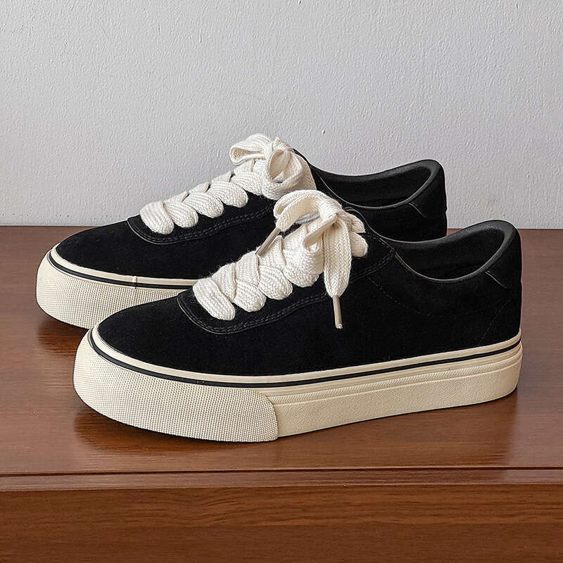 Suede Niche Workwear Sneakers Men Retro Casual Thick Sole Leather Low-top Vulcanized Shoes Japanese Style C1597