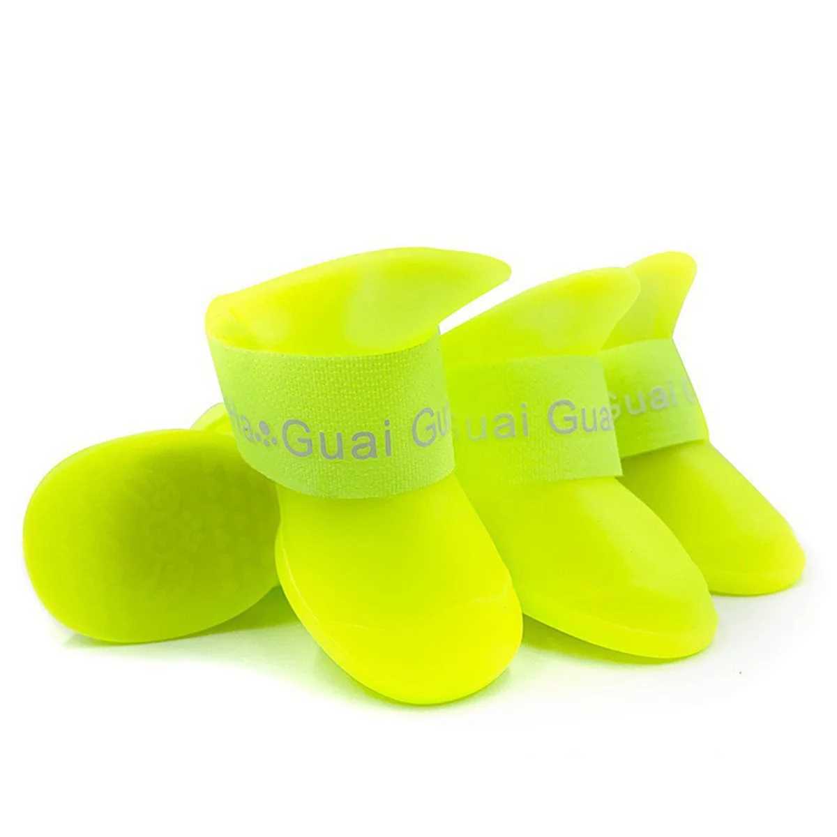 New Arrival 4 pieces of small medium and large dog cat outdoor shoes dog ankle boots waterproof rain boots for pets non slip rubber boots pet accessor