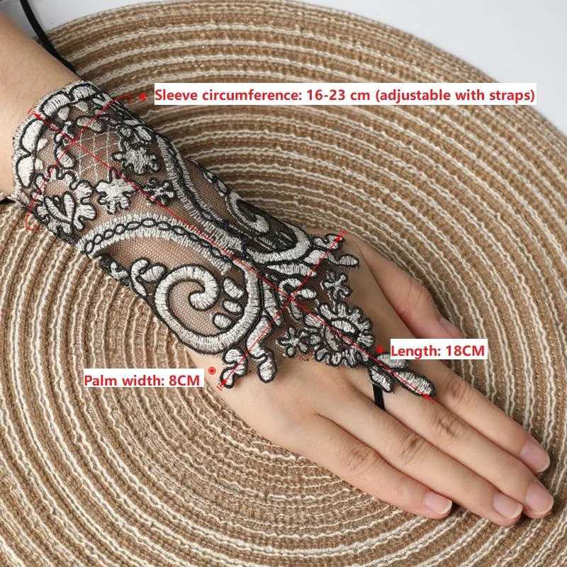 Wedding Fingerless Gloves Women Lace Black White Gloves Bride Long Gloves Elegant Mittens Accessory HLST01 L251110
