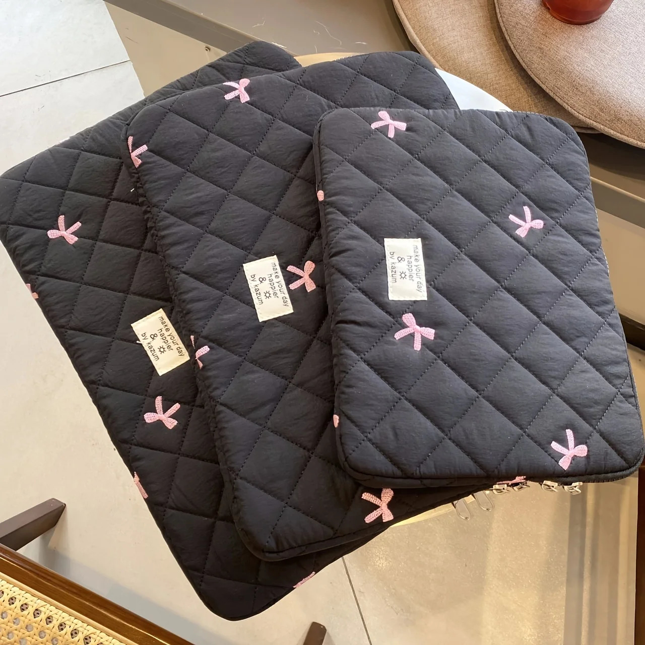 Cute Bow Graphic Laptop Bag Tablet Sleeve Case 11 13.3 14 15.6 Inch For Air 13 Pro Dell Notebook Soft Case250403