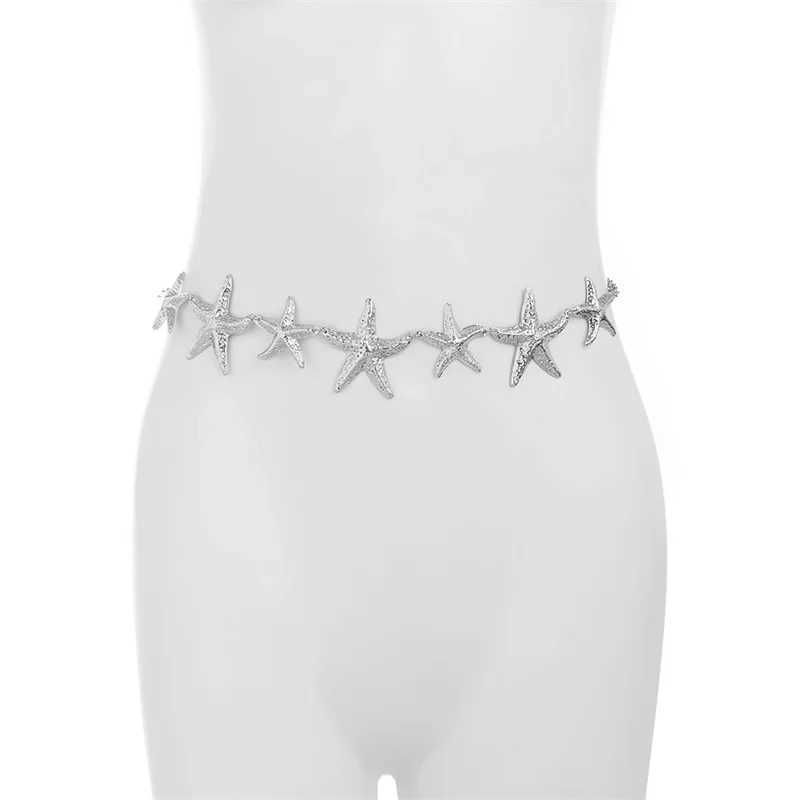 Ethnic style starfish waist chain accessory Bohen versatile belt wens dress with belt metal vintage X250410