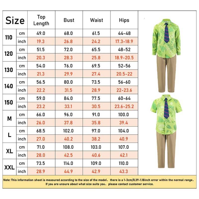 Disney Zootopia BEAST KINGDOM Wilde Costumes Zootopia Cosplay Summer Shirt Tie Nick Suits Halloween Carnival Cos Adult Unisex Gifts