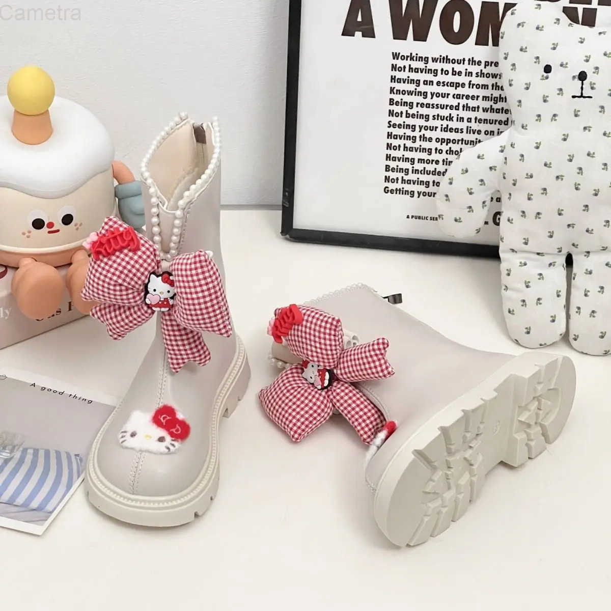 Sanrio Kawaii Hello Kitty Children Lovely Cartoon Boots Student Thermal Plus Velvet Ankle Boots Shoes Cotton Shoes Gift for Kids H251110