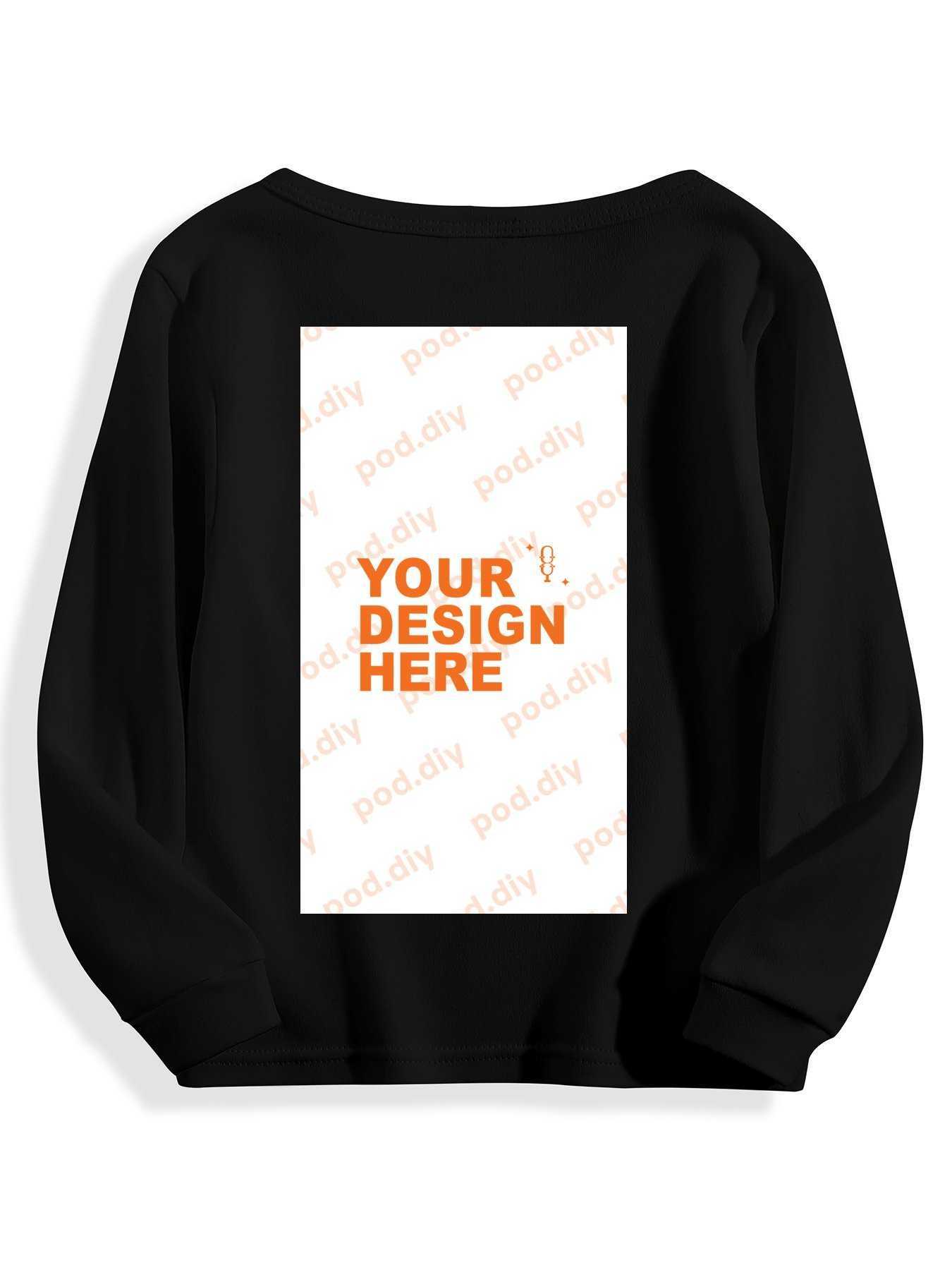 POD.DIY Cute Long-sleeved Cotton Crew Neck Sweatshirt For Kids Boys And Girls Custom Sweatshirt