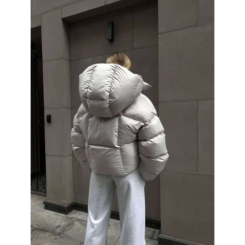 Winter Warm Hooded Cotton Puffer Jackets Women's Loose Parkas Coat Vintage Bread Outwear Office Lady Quilted Jacket