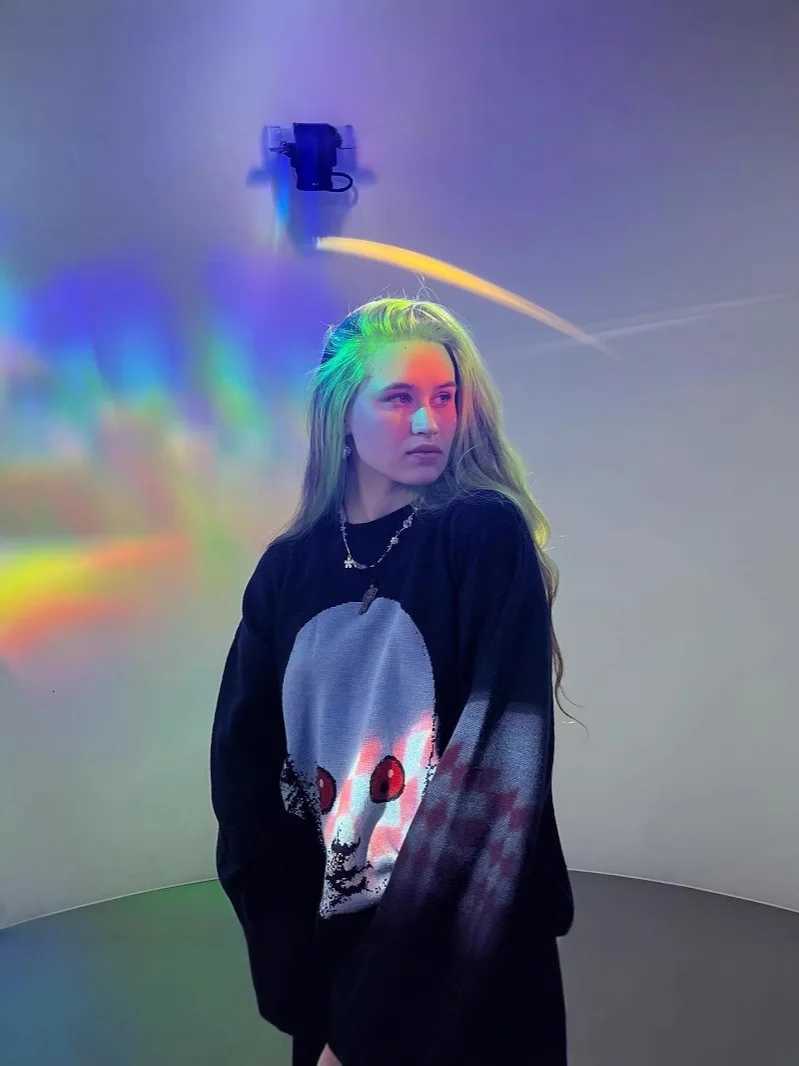 Fashion Y2K Sweater Winter Graphic Streetwear Womens Vintage Pullover Jumper High Knitwear Oversized Gothic Long Sleeve Tops Clothing Y251110