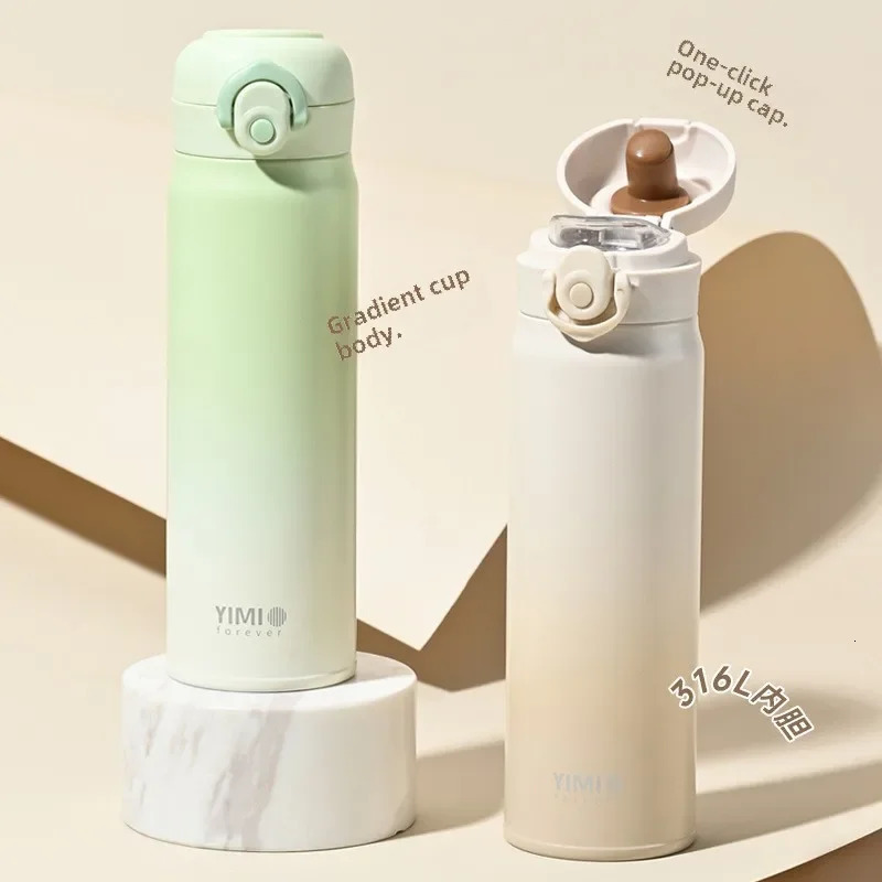 500ml Large Capacity Thickened 316 Stainless Steel Vacuum Thermal Insulation Portable Tumbler Thermos Gradual Change Color Cup 251107 W260226